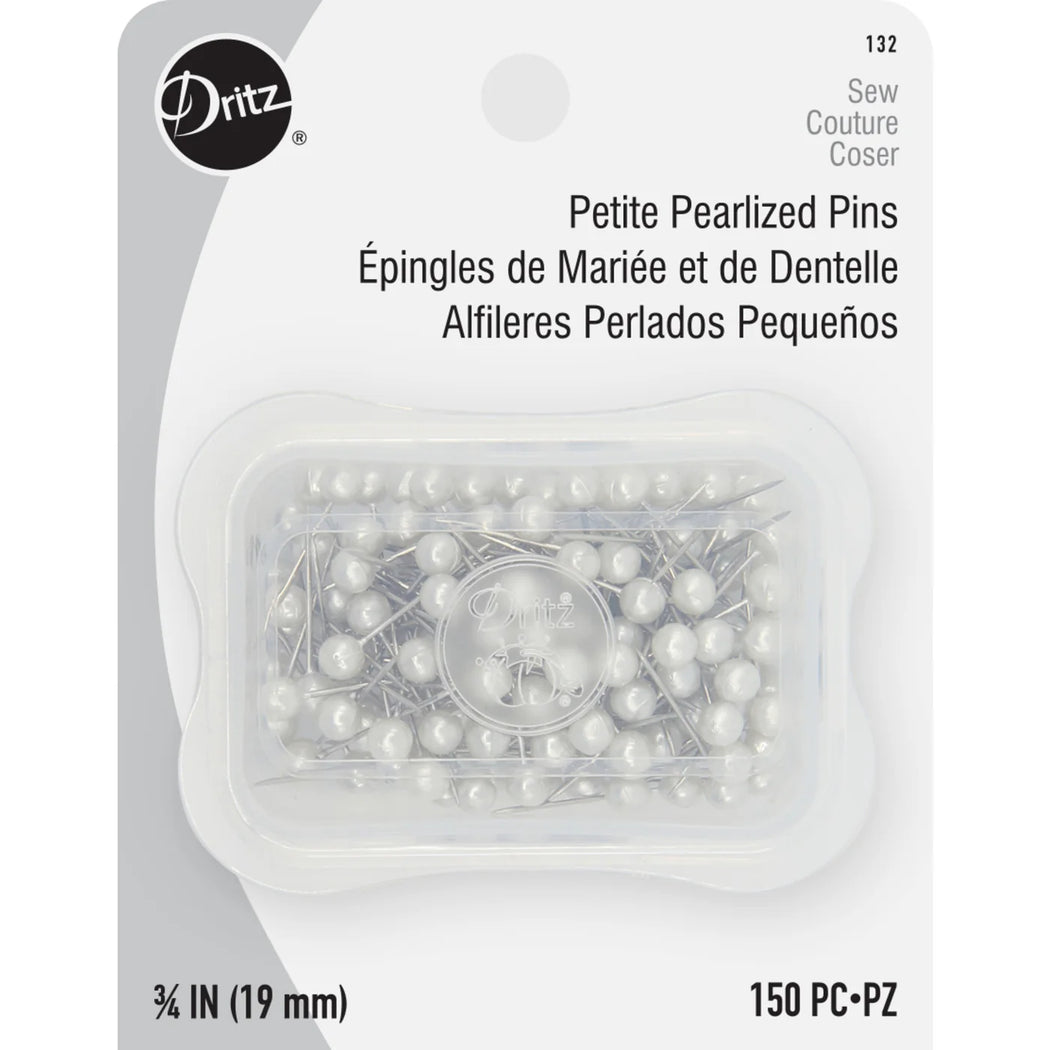 3/4" Petite Pearlized Pins - White 150pc
