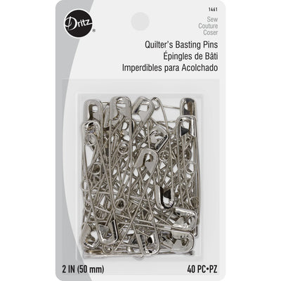 2" Quilters Safety Pins - Nickel, 40pc