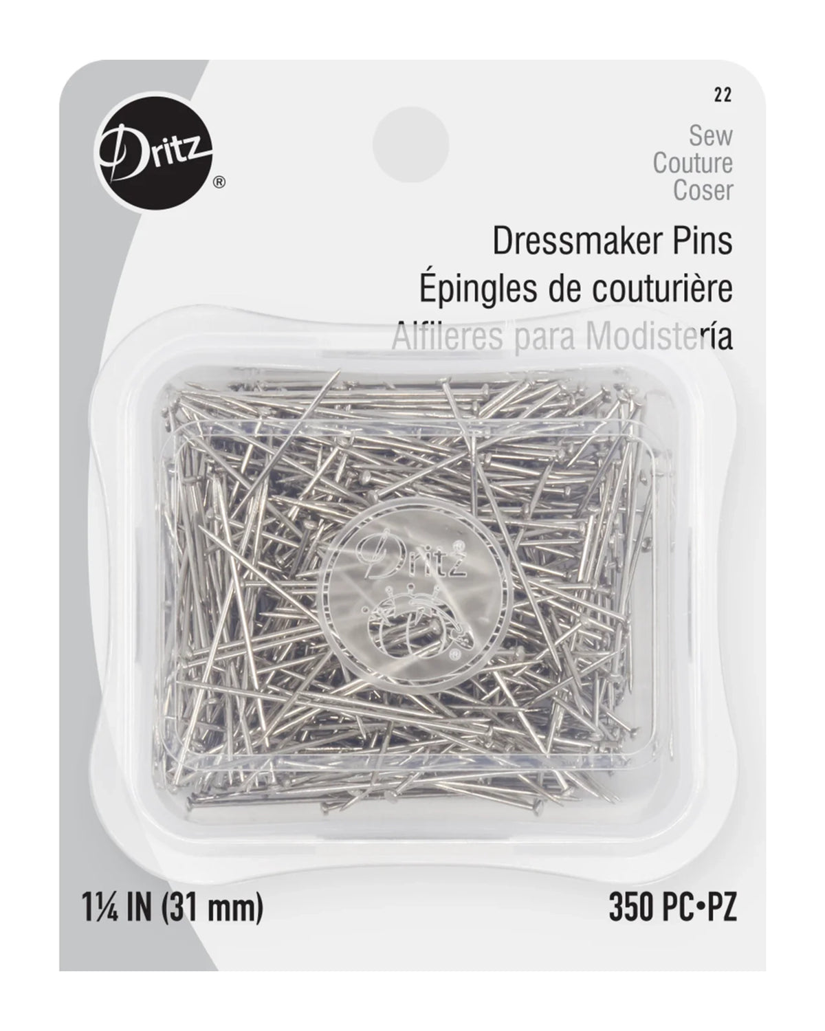 1-1/4" Dressmaker Pins - Nickel 350pc