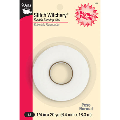 1/4" Stitch Witchery Fusible Bonding Web, Regular Weight - White 20yd