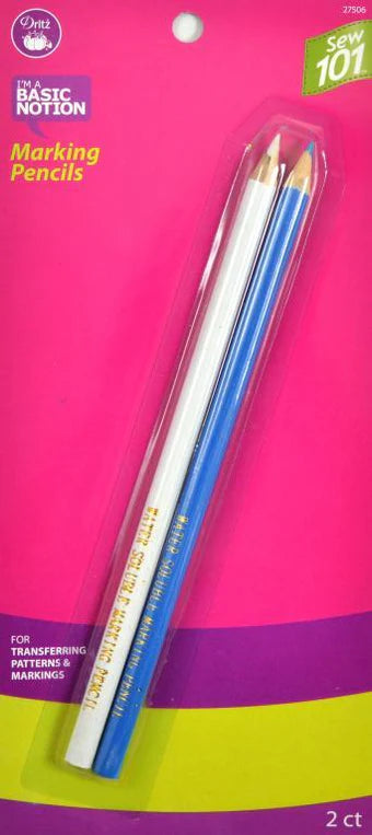 Sew 101 Marking Pencil Combo, Water Soluble - Light Blue and White
