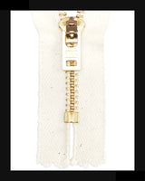YKK #5 Jeans Dyeable Cotton Metal Zipper (4"~9") Brass