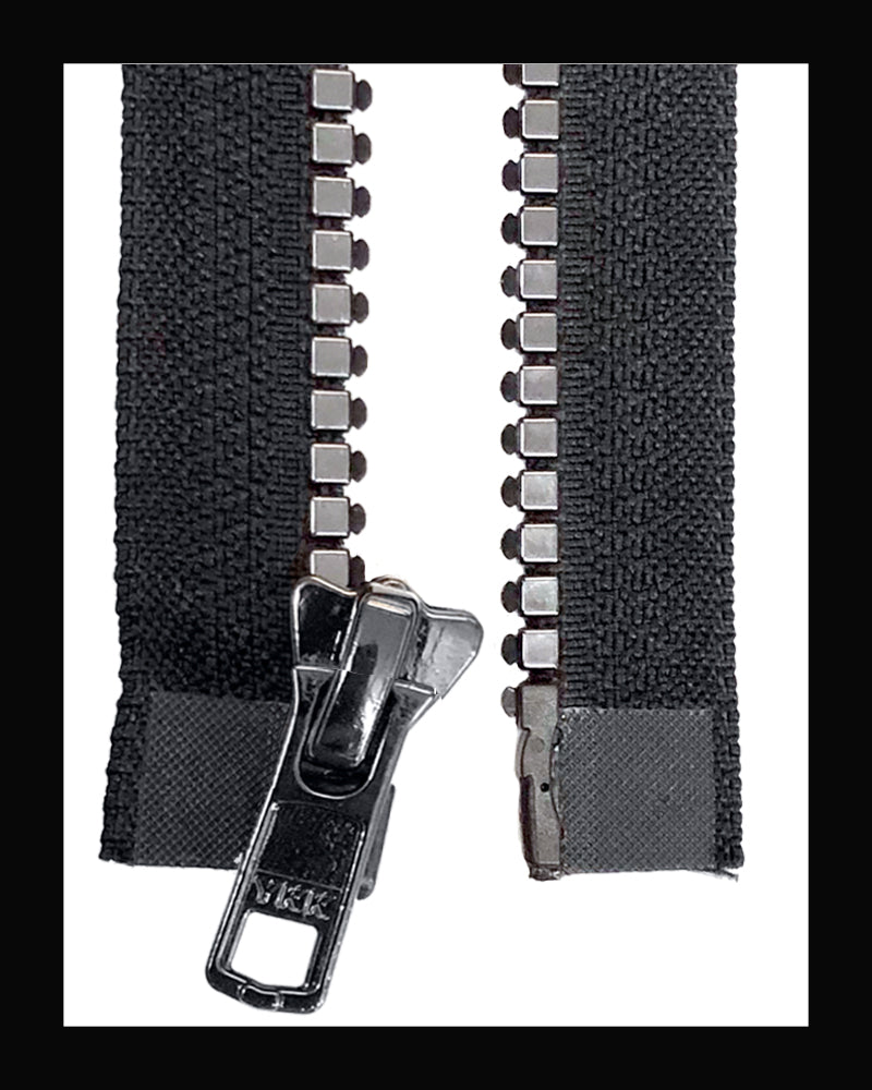 YKK #5 Separating VISLON® Mirror Finish Chrome Molded Zipper (4"~36")
