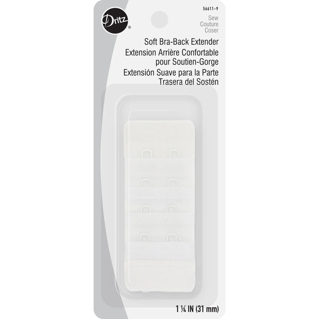 1-1/4" Soft Bra-Back Extender - White