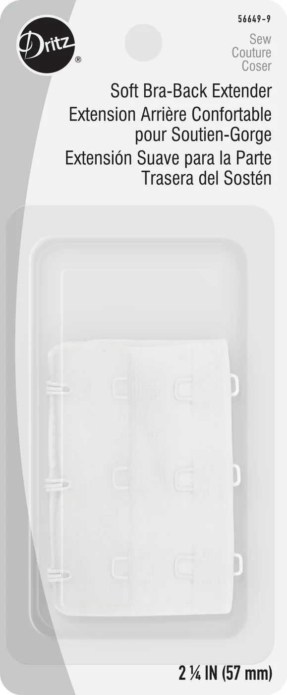 2-1/4" Soft Bra-Back Extender - White