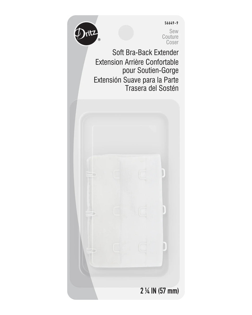 2-1/4" Soft Bra-Back Extender - White