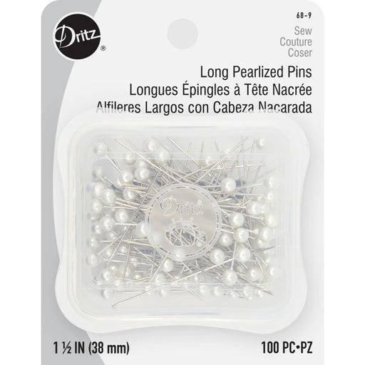 1-1/2" Long Pearlized Pins - White 100 pc