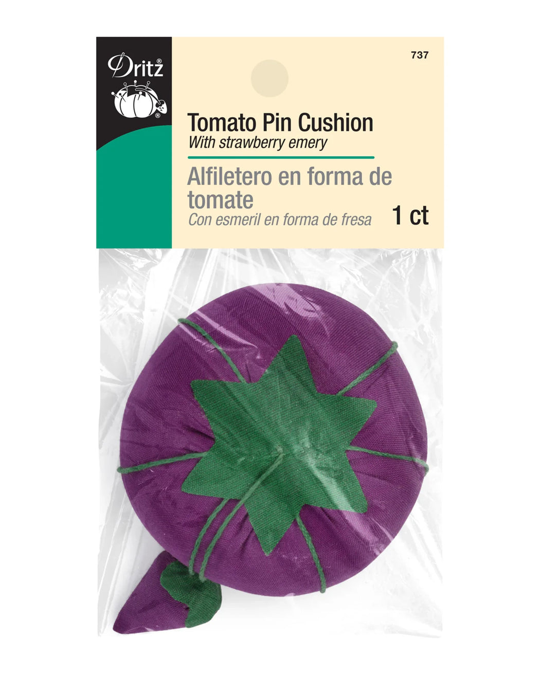 2-3/4" Tomato Pin Cushion with Strawberry Emery - Assorted Colors