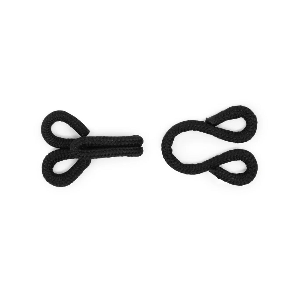 Covered Hooks & Eyes - Black 2pc