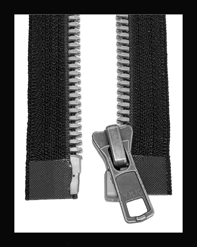 Information related to zippers, thread, and sewing.