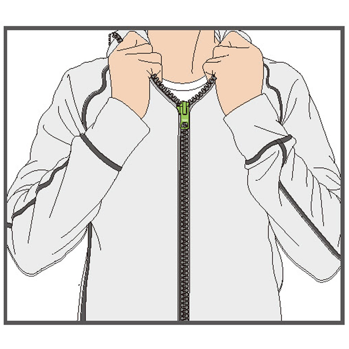 Information related to zippers, thread, and sewing.