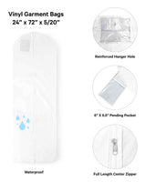 Vinyl Garment Bag - 24" x 72" x 20"