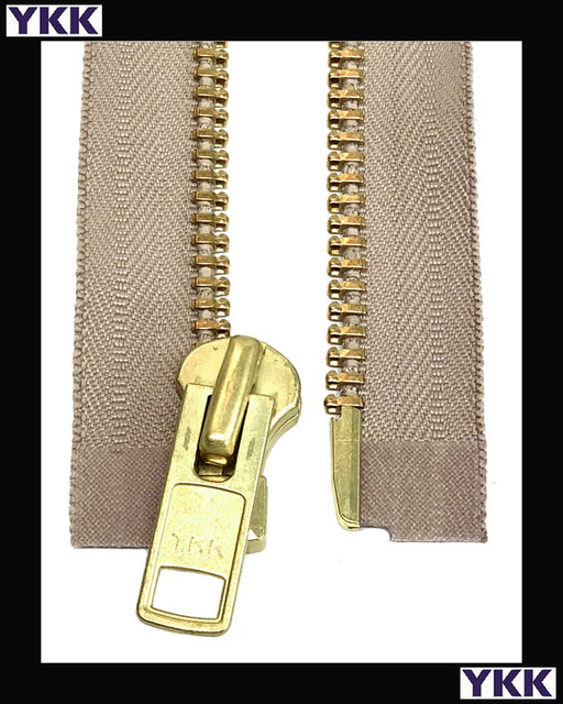 YKK ®#5 Brass – Separating Zipper. Color Black. Made In The USA. (1  Zipper/Pack) (22 Inches)