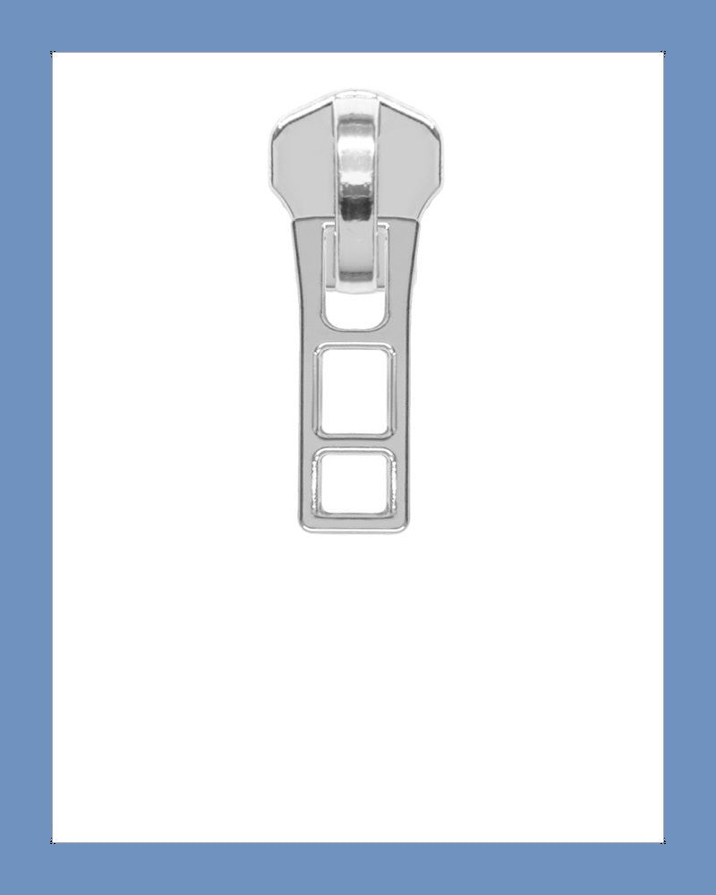 #5 Slider P0387 Silver - Zipper and Thread