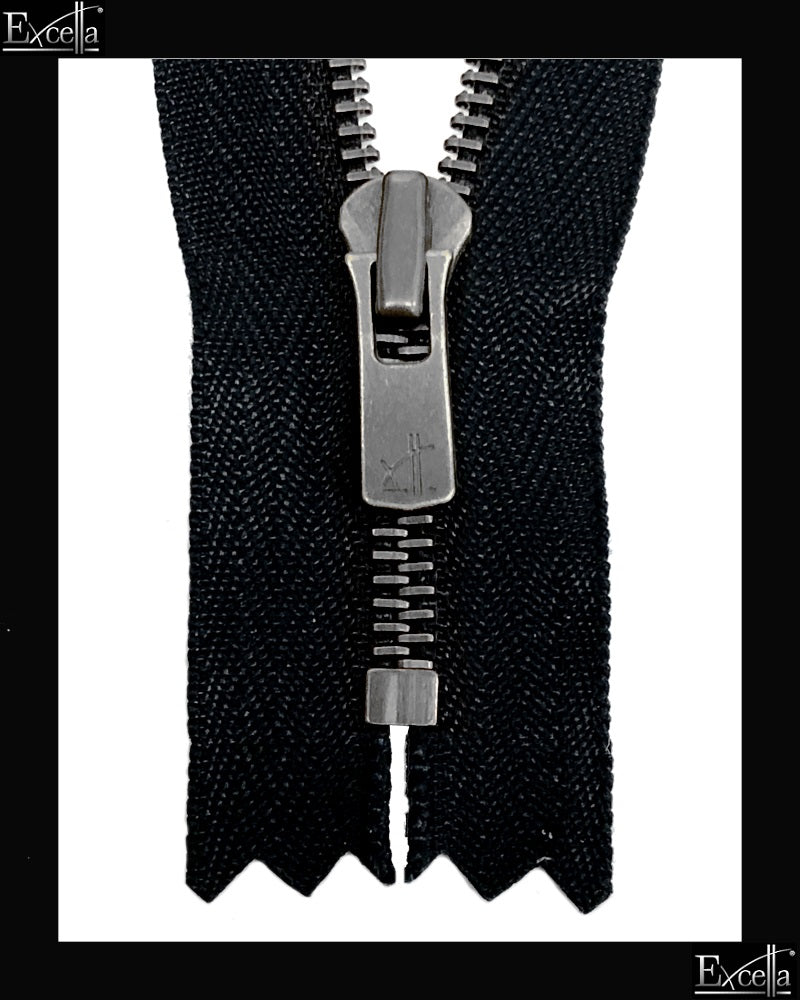 YKK #2 EXCELLA Closed / Antique-Silver Metal Zipper (4