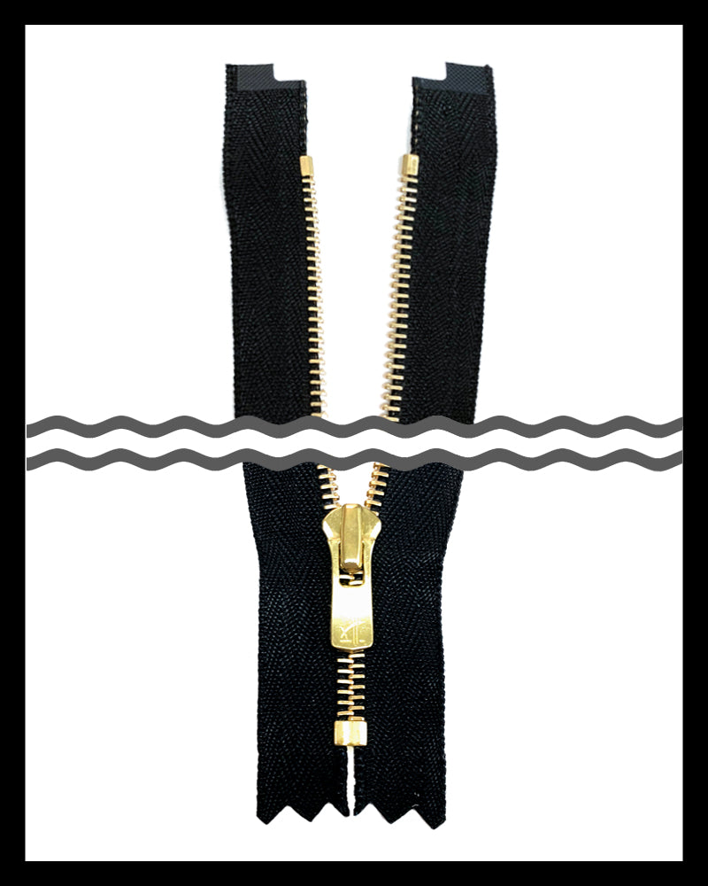 #2 Closed / Golden-Brass (4"~9") - Zipper and Thread