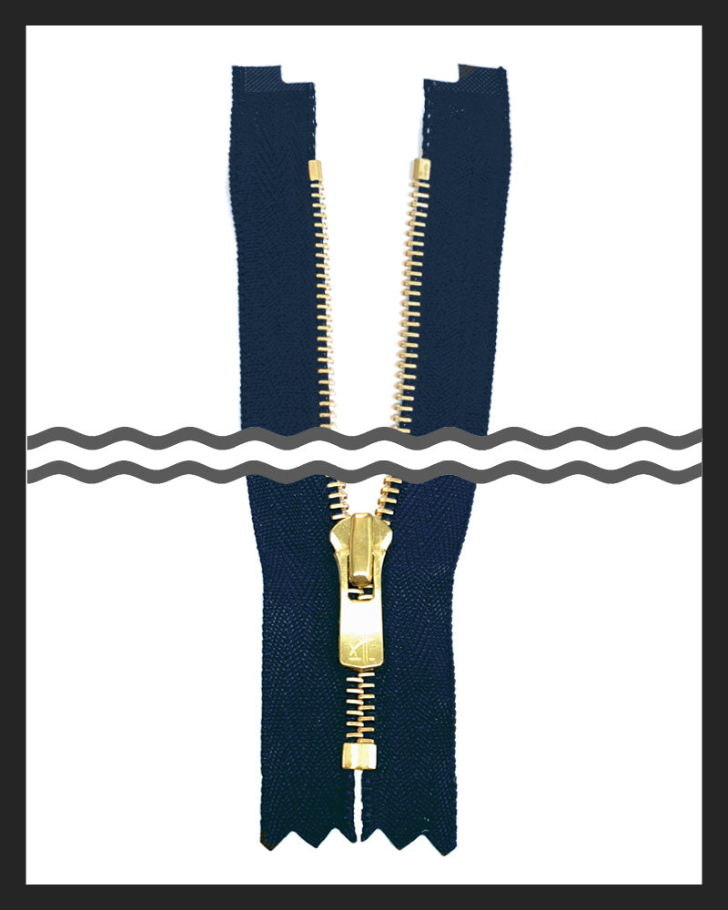 #2 Closed / Golden-Brass (7"~34") - Zipper and Thread