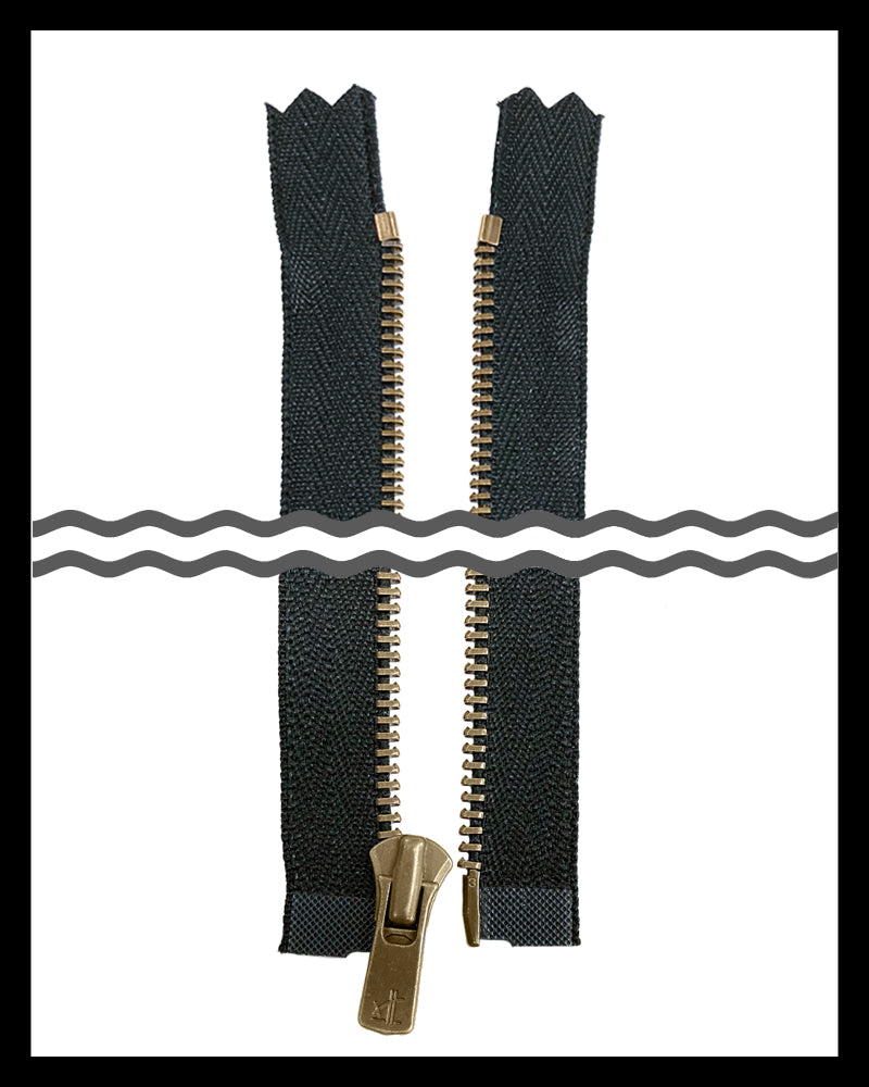 #2 Separating / Antique-Brass (4"~36") - Zipper and Thread