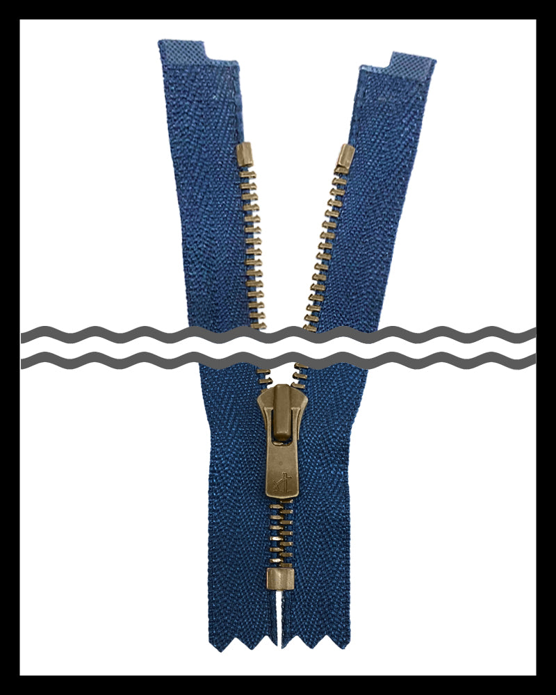 #3 Closed / Antique-Brass (4"~9") - Zipper and Thread