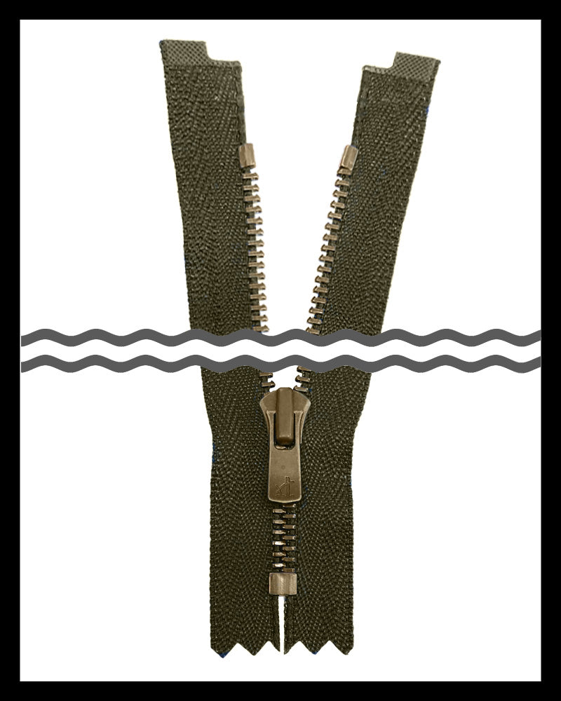 #3 Closed / Antique-Brass (7"~34") - Zipper and Thread