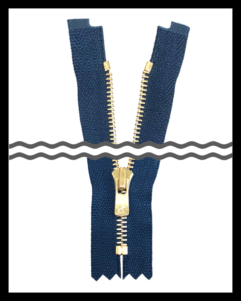 #3 Closed / Golden-Brass (4"~9") - Zipper and Thread