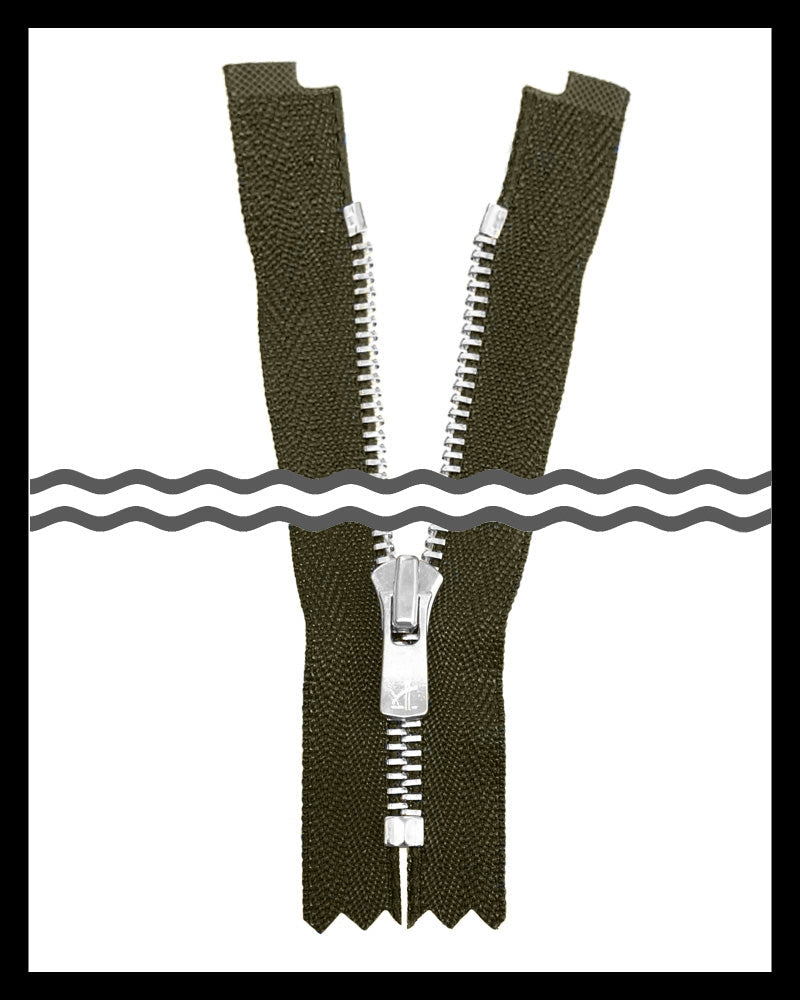#3 Closed / Silver (7"~34") - Zipper and Thread