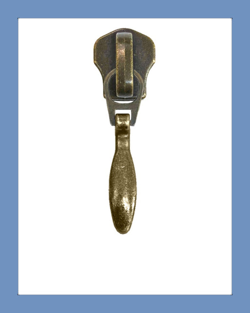 #3 Slider DA2DR Ant. Brass - Zipper and Thread