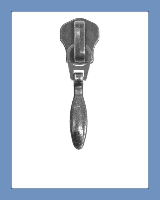 #3 Slider DA2DR Ant. Silver - Zipper and Thread