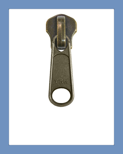 #3 Slider DFL Ant. Brass - Zipper and Thread