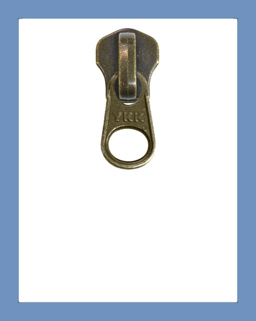 #3 Slider DFW Ant. Brass - Zipper and Thread