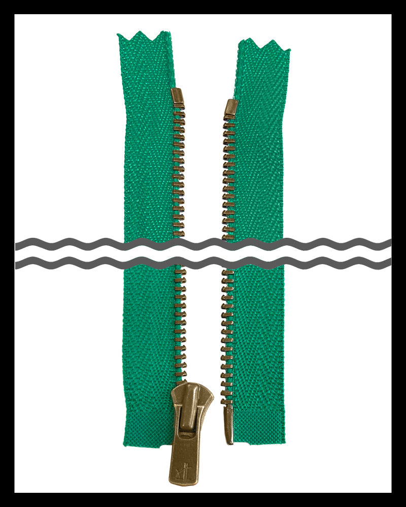 #3 Separating / Antique-Brass (4"~36") - Zipper and Thread