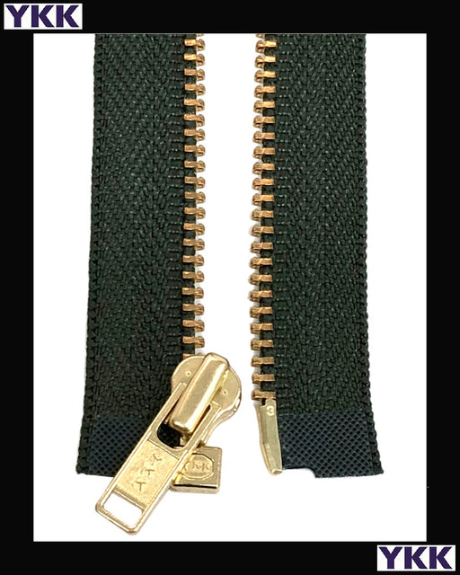 10 Brass Separating Zippers - B. Black & Sons Fabrics