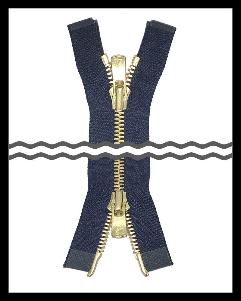 #3 Two-Way / Golden-Brass (4"~36") - Zipper and Thread