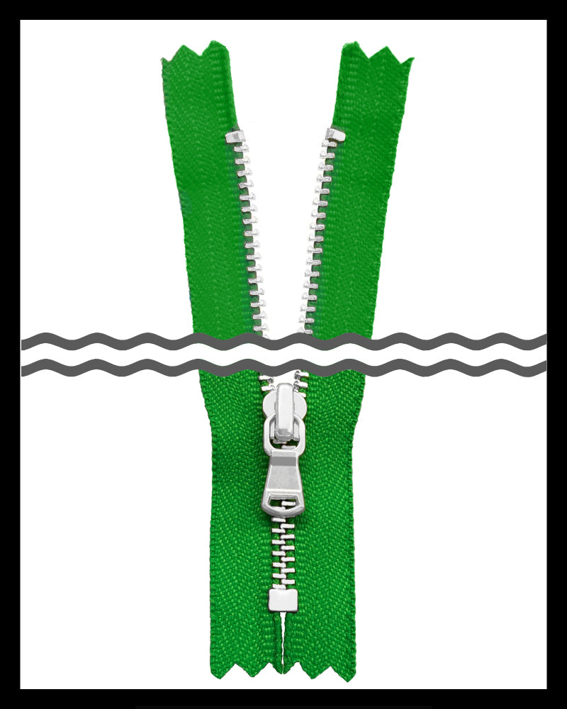 Information related to zippers, thread, and sewing.