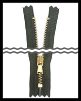 #3 Closed / Shiny Brass (7"~34") - Zipper and Thread