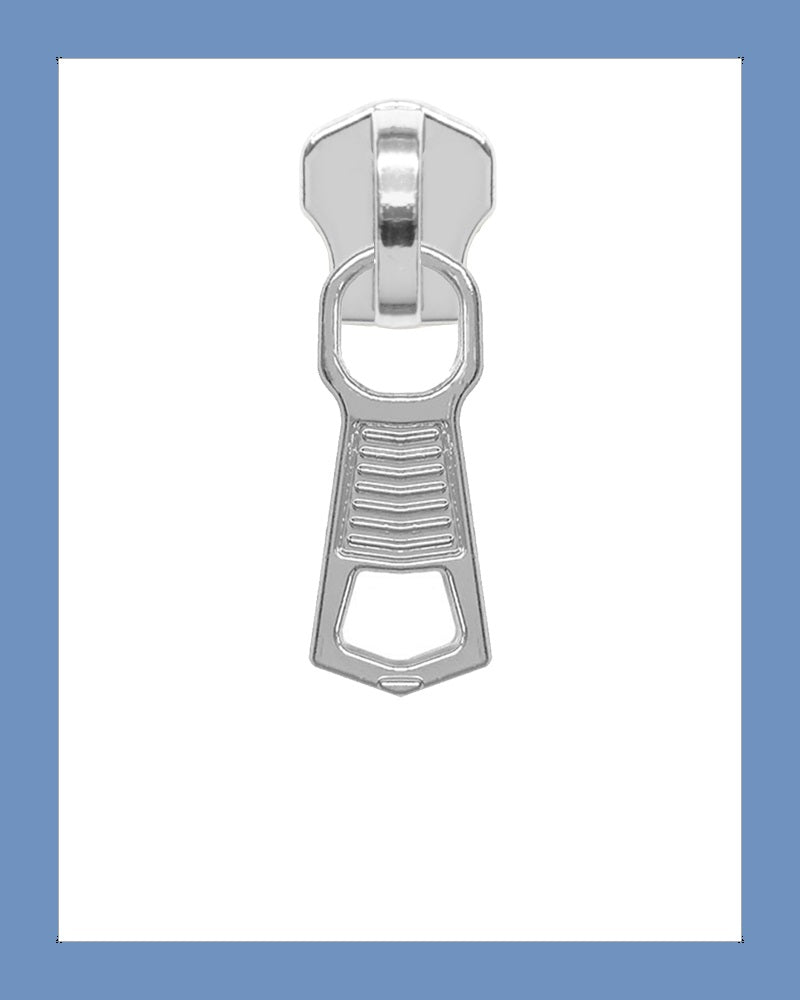 #5 Slider P0395 Silver - Zipper and Thread