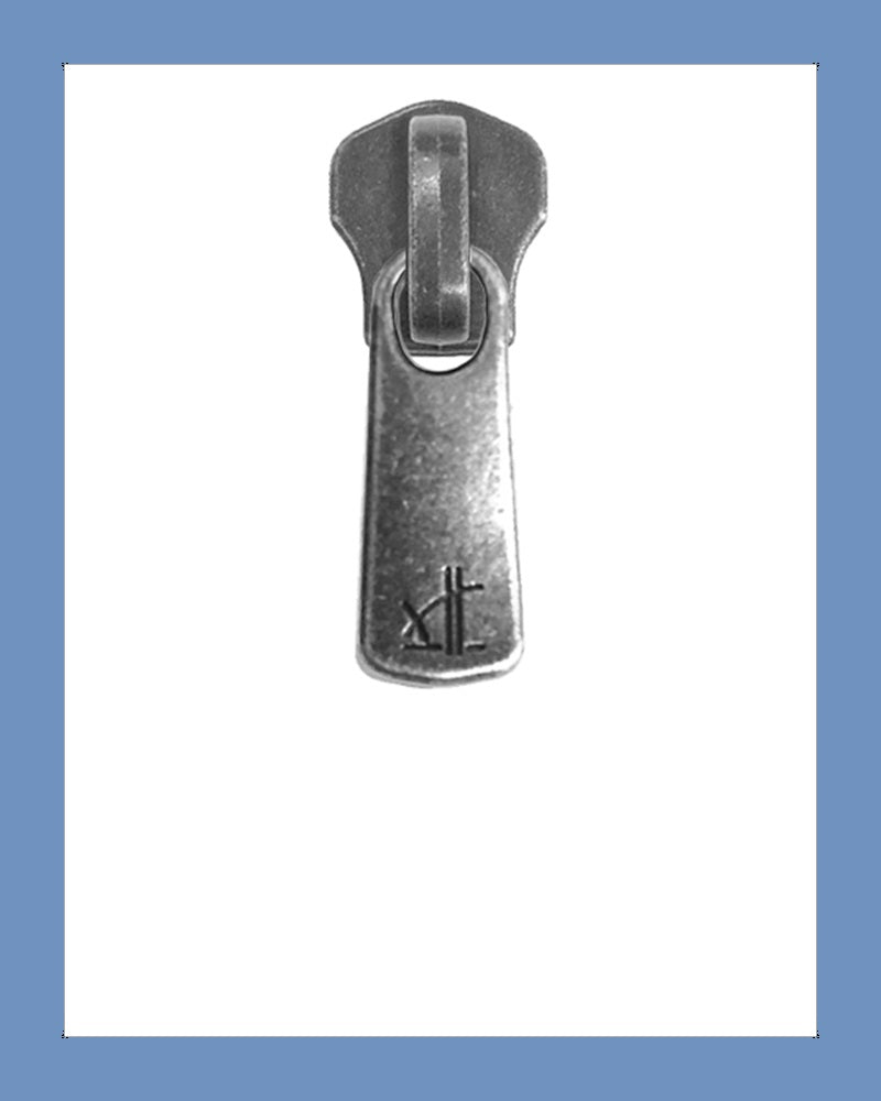 #5 Slider DF2E Ant. Silver - Zipper and Thread