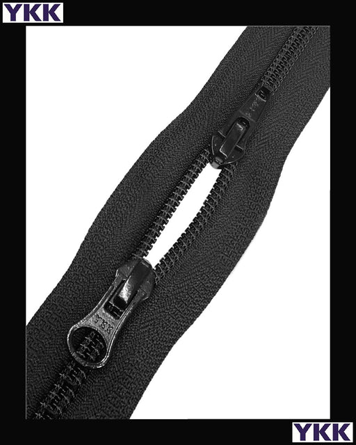 YKK #10 24 Aluminum Two-Way Jacket Zipper - Black (580)