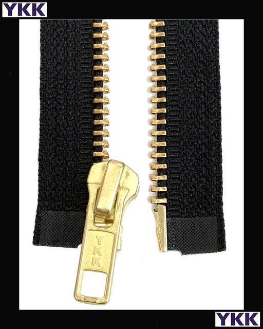 YKK#5 Metal Brass Ã¢Â€Â“ Jacket Separating Zipper. Color Black. Made in The  USA. (1 Zipper/Pack) (27 Inches) 