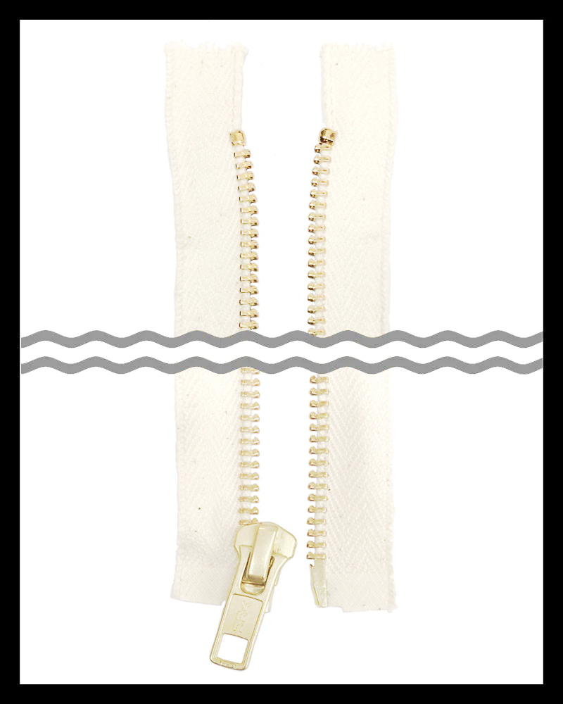 Information related to zippers, thread, and sewing.