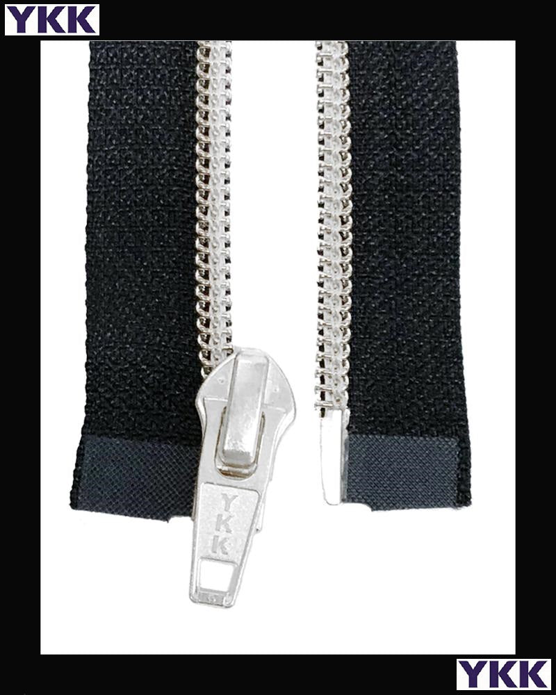 #5 Separating Metallion® (4"~36") Silver - Zipper and Thread
