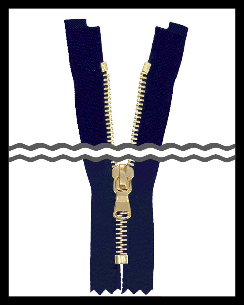 #5 Closed / Shiny Brass (4"~9") - Zipper and Thread