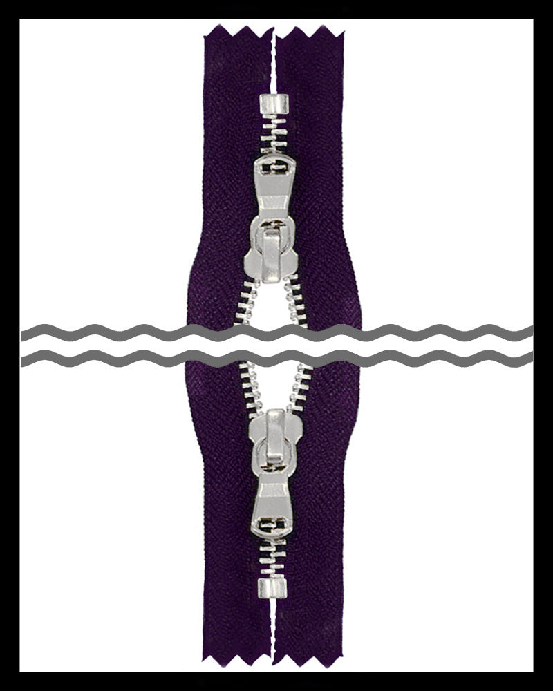 #5 Head-to-Head / Shiny-Silver (4"~34") - Zipper and Thread