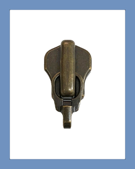 #8 Slider CA2 Ant. Brass - Zipper and Thread