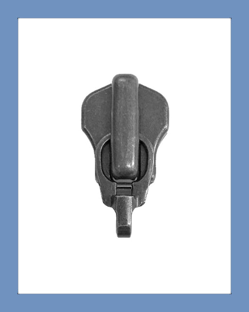 #8 Slider CA2 Ant. Silver - Zipper and Thread