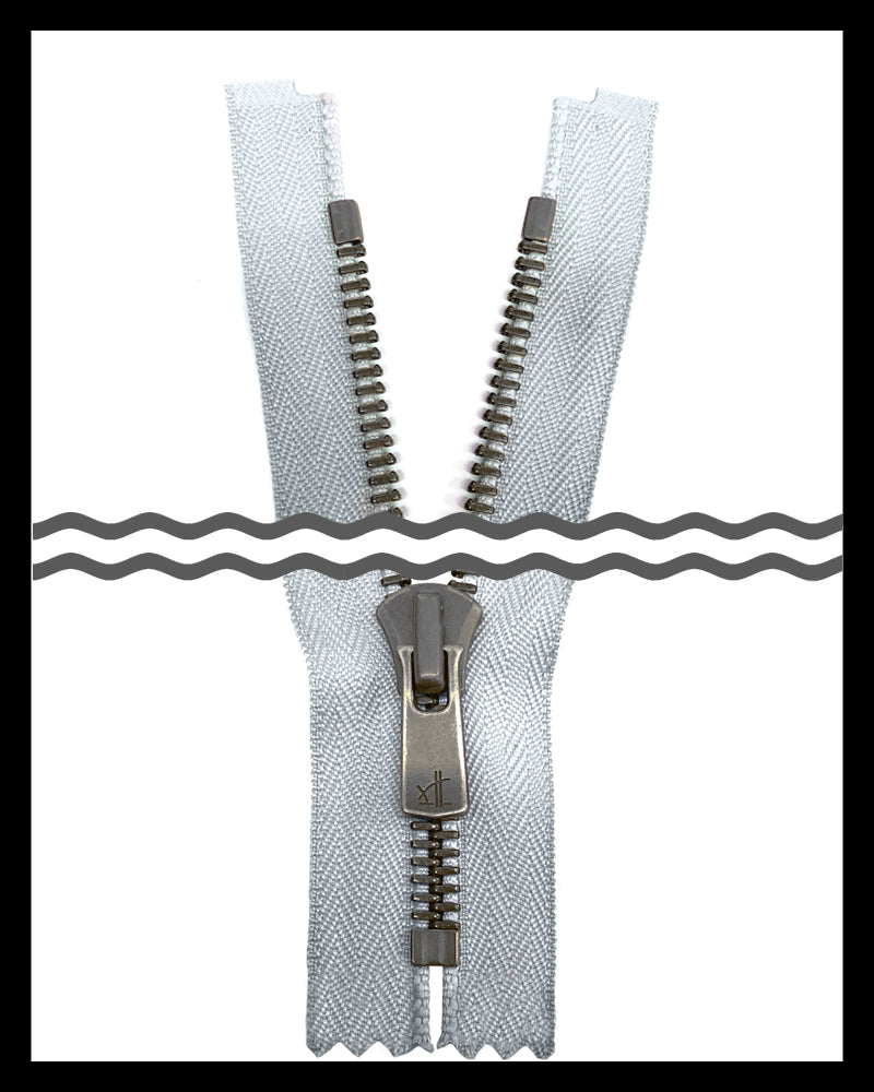 YKK #8 EXCELLA Closed / Antique-Silver Metal Zipper (4