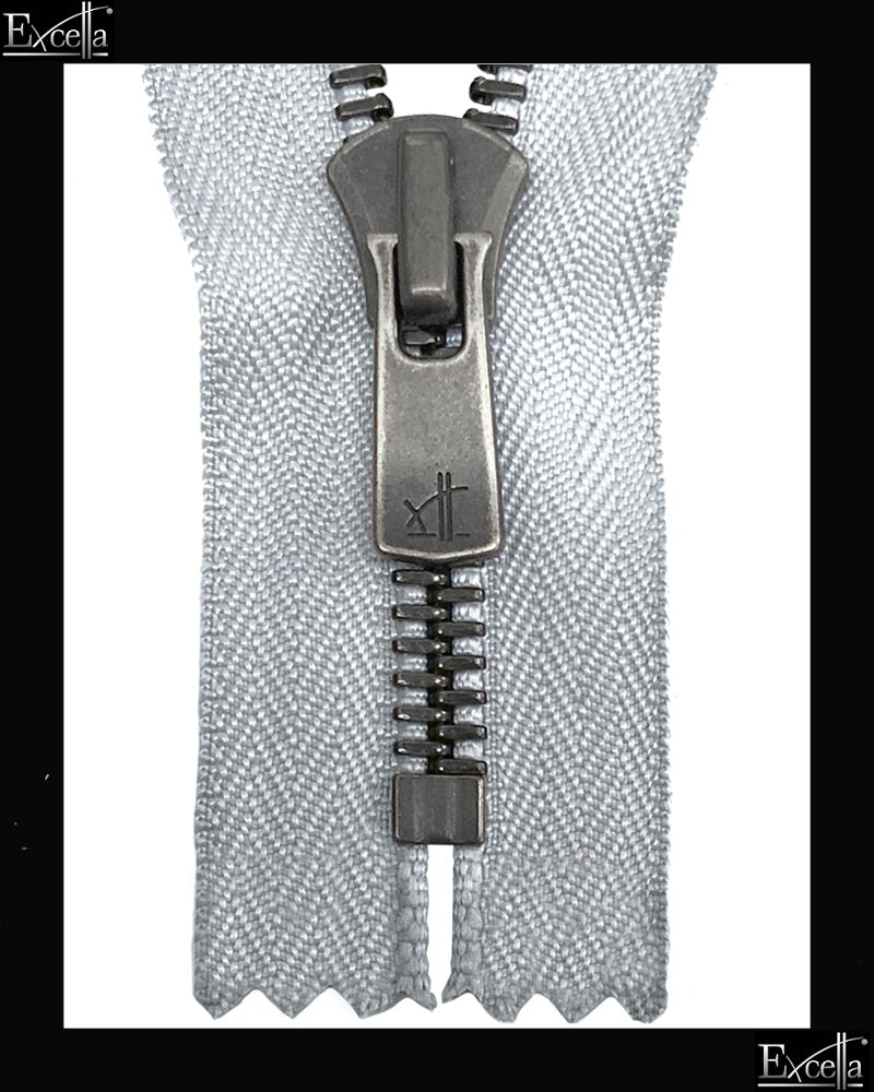 metal dress zippers Vintage 12" Dress Zippers: JP Coats Pink Metal, Talon Bone Polyester, Royal  Blue