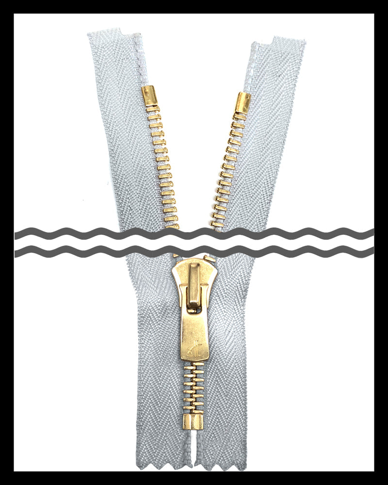 #8 Closed / Golden-Brass (4"~9") - Zipper and Thread