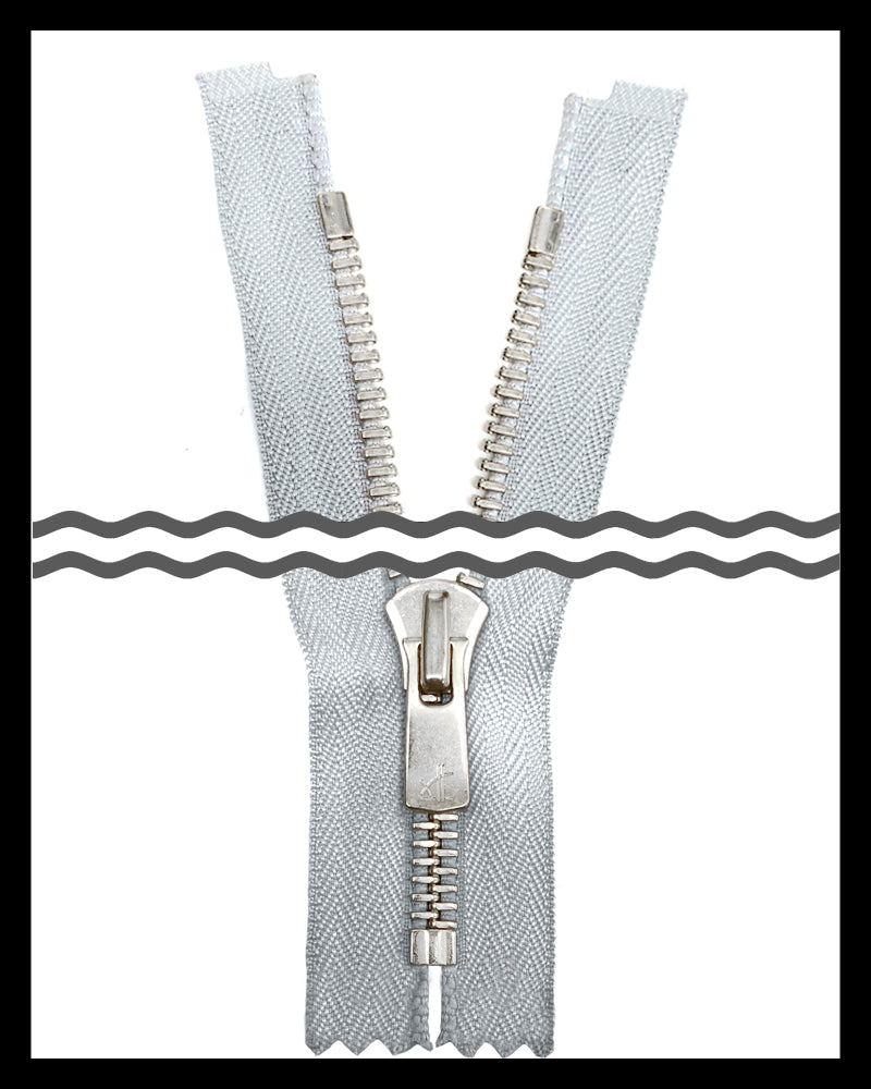 #8 Closed / Silver (4"~9") - Zipper and Thread