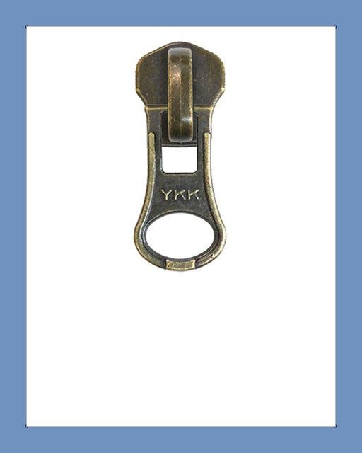 #8 Slider DALH Ant. Brass - Zipper and Thread